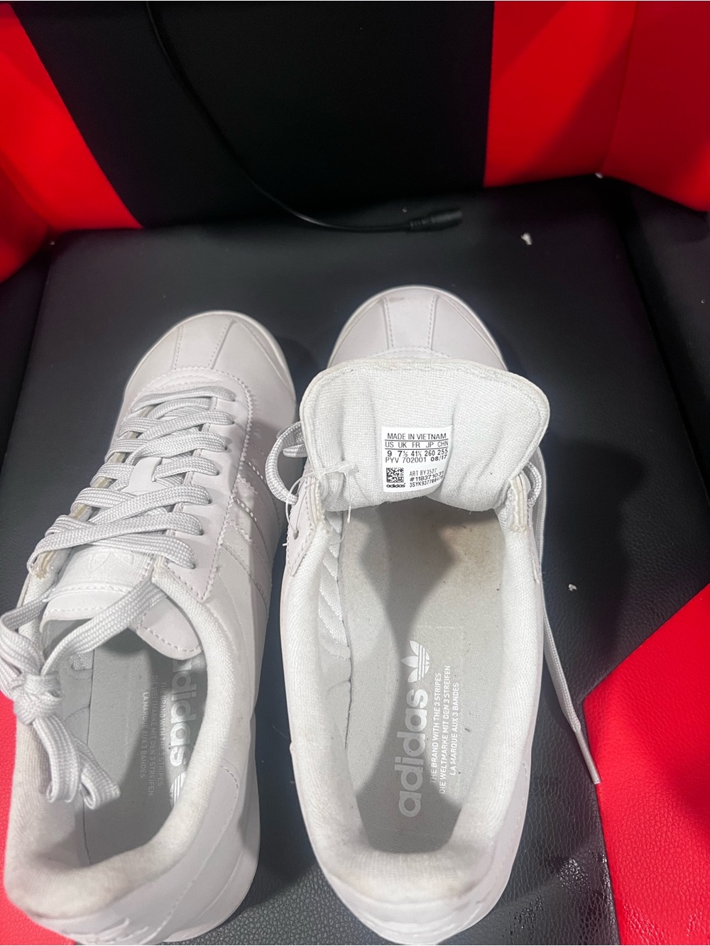 adidas White Low-Top Lace-Up Sneakers